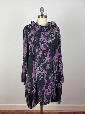 Masai Cowlneck Snake Print Tunic Dress